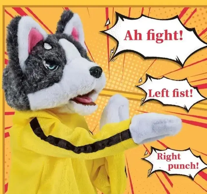 Interaktive Handpuppe Streich Tier puppe Boxer puppe mit Sound & Boxing Action verspielte Hunde puppe für den Geschichten erzähl unterricht