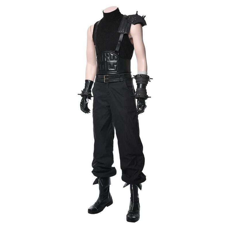 Disfraz de Final Fantasy VII para hombre adulto, traje de Cosplay, Top, pantalones, botas, juego FF Cloud Strife, Halloween, Roleplay, Fantasia