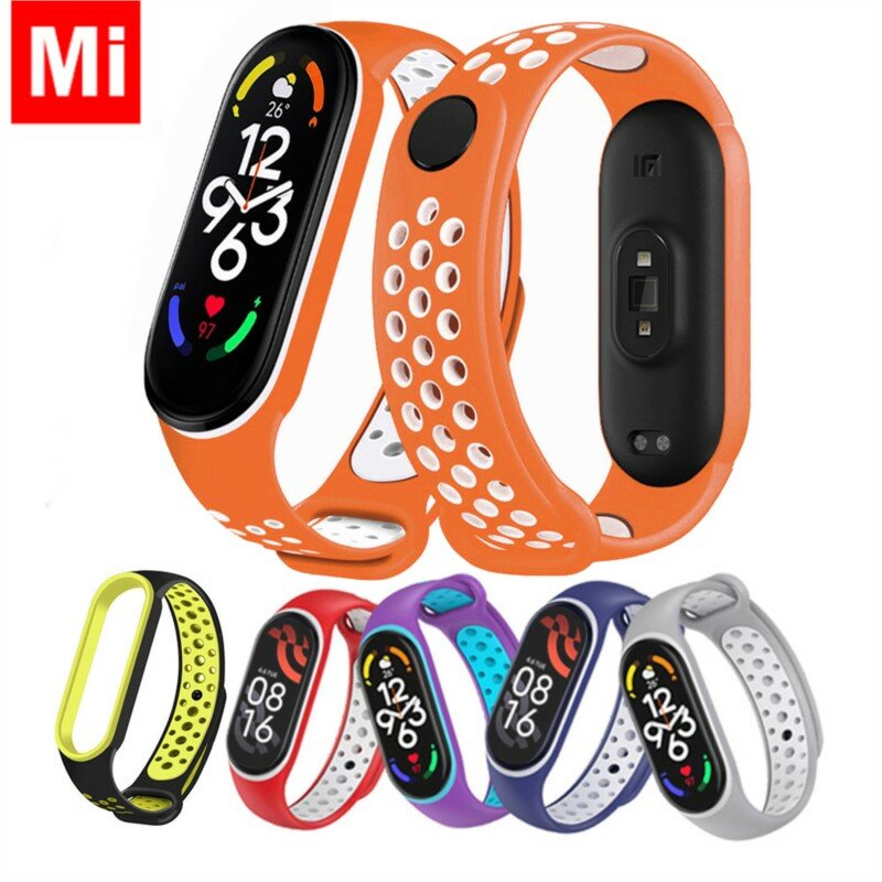 Sport Band For Xiaomi Mi Band 7 6 NFC Silicone Smart Watch Correa miband7 Replacement wrist bracelet on mi band 4 5 6 3 strap