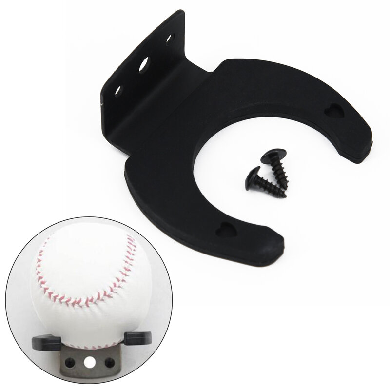 Colgador de exhibición de bate de béisbol negro, soporte de estante de montaje en pared con tornillos de montaje para estante de tenis Vertical, 1 Juego