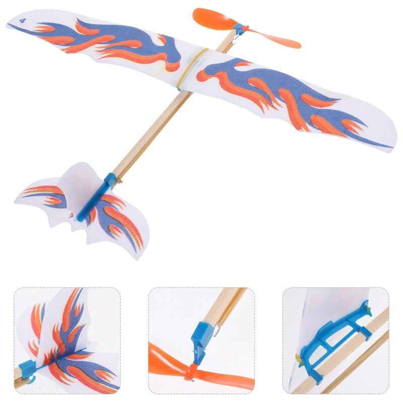 Modello di aereo creativo fai-da-te modello di aereo dal Design delicato per uccelli giocattolo educativo per aerei alimentato con elastico (modello casuale)