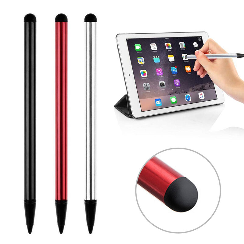 ปากกาสไตลัสแบบพกพาสำหรับโทรศัพท์ทั่วไปแบบ2 in 1ปากกาหน้าจอสัมผัสปากกาสไตลัสแบบ Capacitive สำหรับ iPhone iPad Samsung แท็บเล็ตแล็ปท็อปปากกา