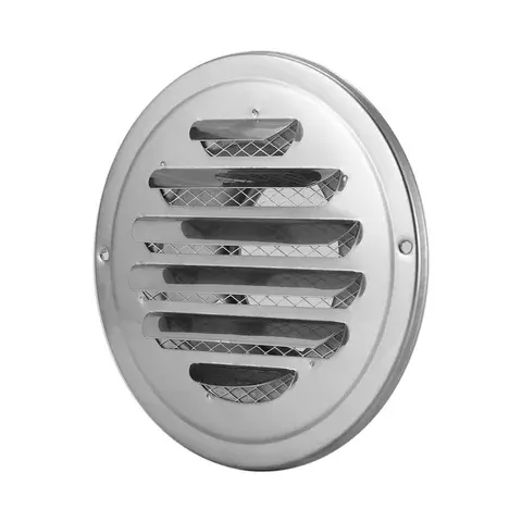 Stainless Steel Ventilation Grille Round Exhaust Grille 77/100mm With Flange Promote Indoor And Outdoor Air Circulation