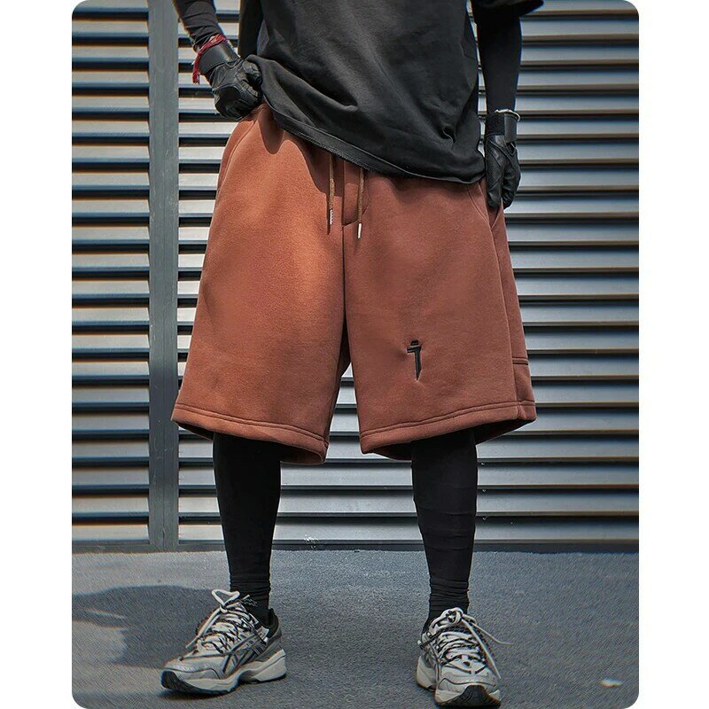 Pantaloncini sportivi estivi Unisex Casual Trendy versatili pantaloni spaccati in cotone solido pantaloni Cargo abbigliamento uomo Harajuku High Street