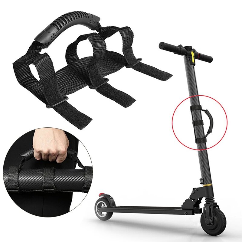 Scooter Carry Handle Portable Hand Carrying Handle Straps Handles Bandage For M365/MAX G30 Scooter Universal, Durable Black