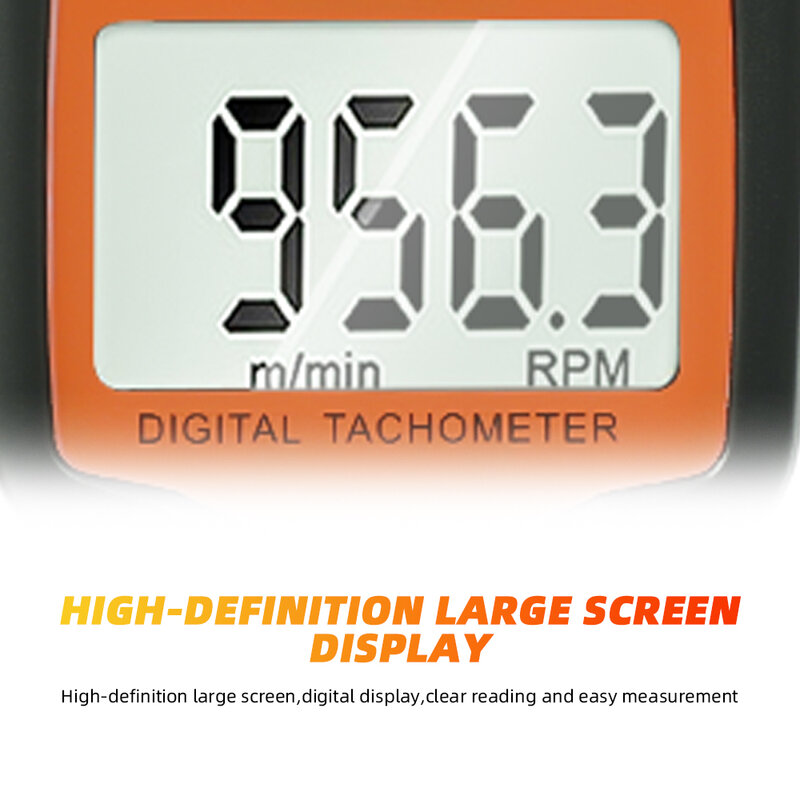 Non Contact Digital Laser Tachometer Rpm Tach Speed Gauge Engine Rotation Measurement for Lathe Motors Laser Photo Tachometer