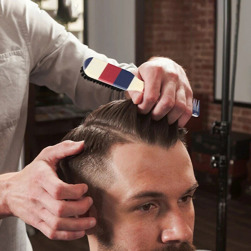 Sikat pemangkas leher profesional dua sisi, sisir cukur jenggot Salon ukiran debu, Sikat pembersih sisir pemotong rambut