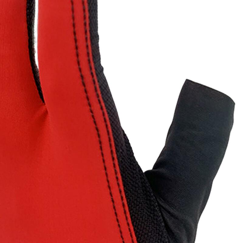 Trzy palce rękawice bilardowe Rękawice kij do snookera, elastyczne przenośne gra do gry wewnątrz oddzielne rękawice kij bilardowy rękawice