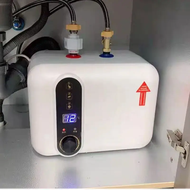 سخان مياه كهربي 10L سعة كبيرة تخزين المياه نوع المطبخ سخان مياه كهربي صغير وهو ساخن لغسل الأطباق