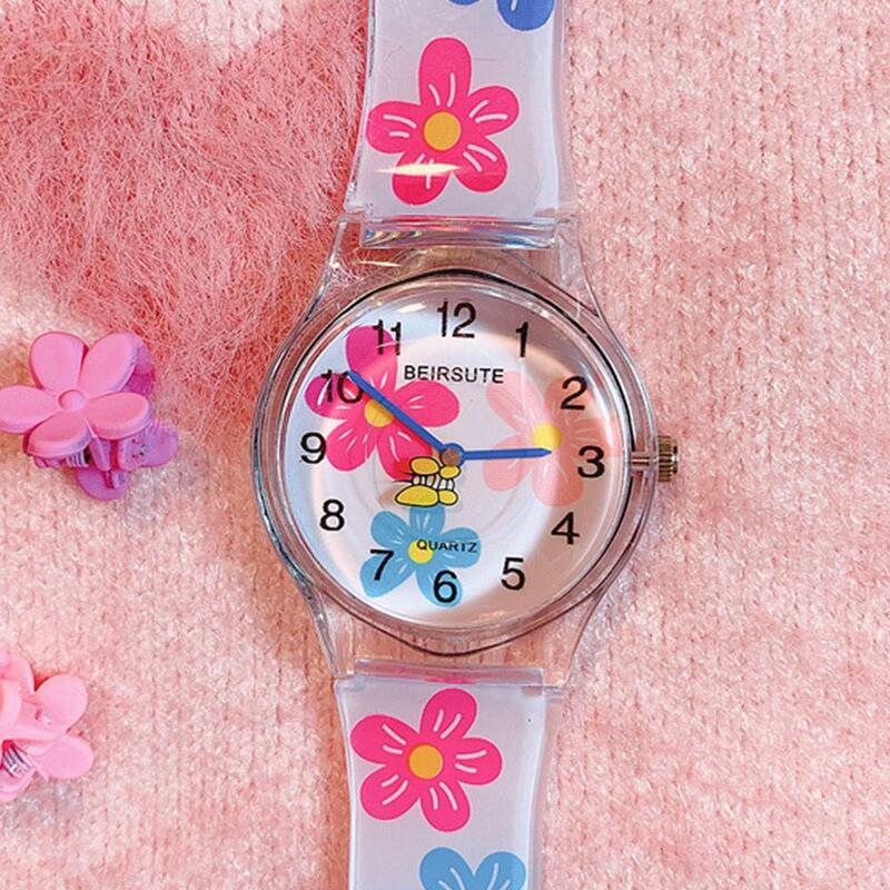 Farbe Blume Uhr Mädchen Mittels chüler koreanische Mädchen Kinder Mode niedlichen Gelee Gelee Uhr Süßigkeiten Uhr r2a7