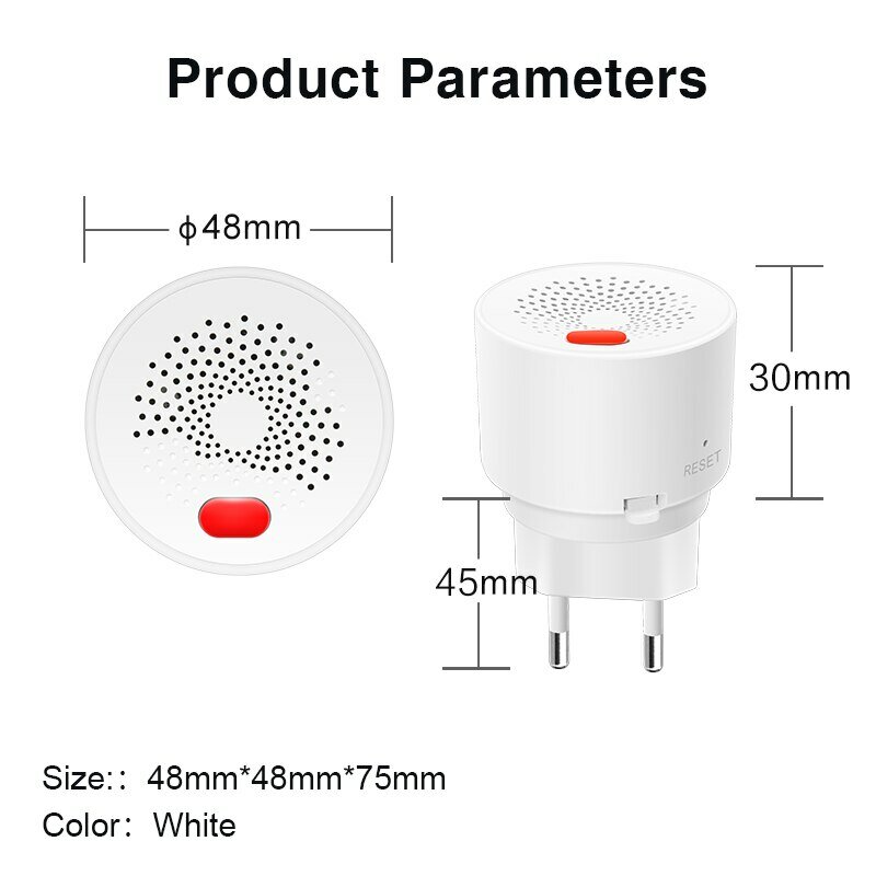 Tuya Smart Home Wifi Natural Gas Sensor Combustible Household Smart LPG Gas Leakage Alarm Detector Fire Security Protection