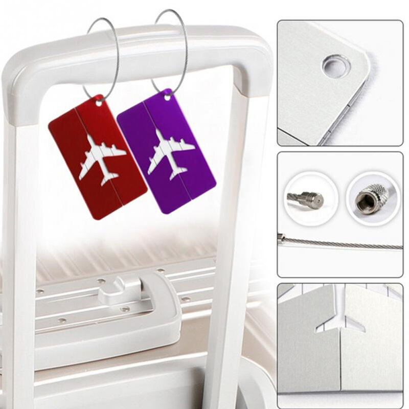 Stop Aluminium etykiety na bagaż bagaż plakietki 2023 walizka adres ramka na etykietę 2019 przyjazd akcesoria podróżne modne torby