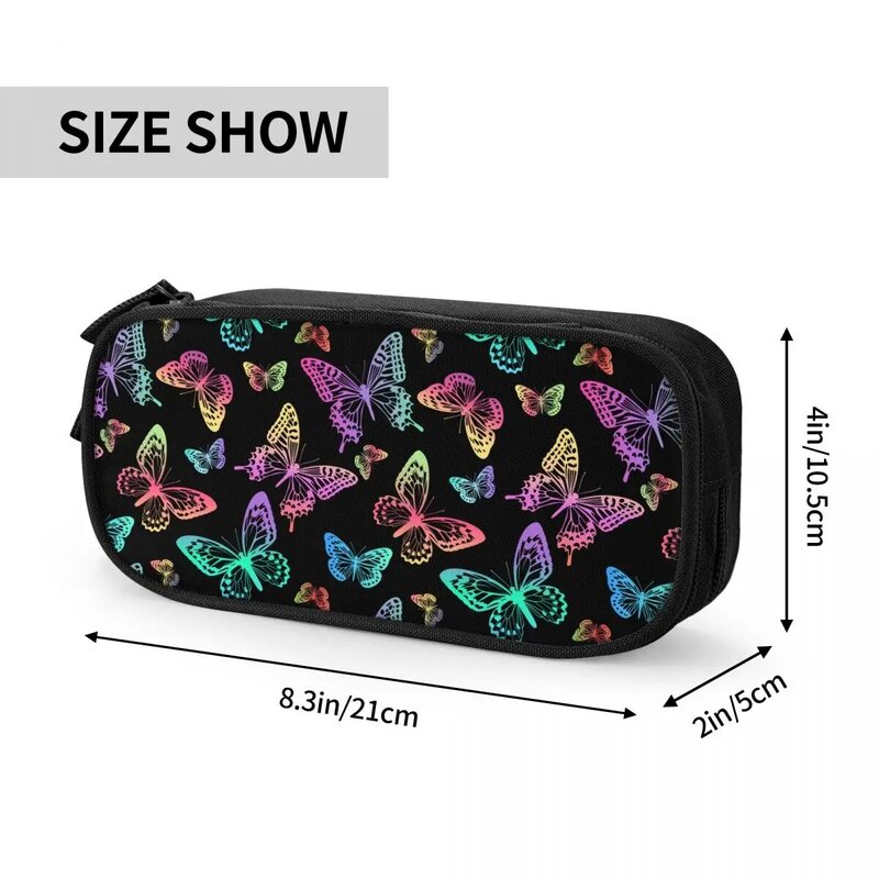 Creative Butterfly Pencil Case Pencilcases Pen Box for Student Large Storage Bags Office Zipper Stationery