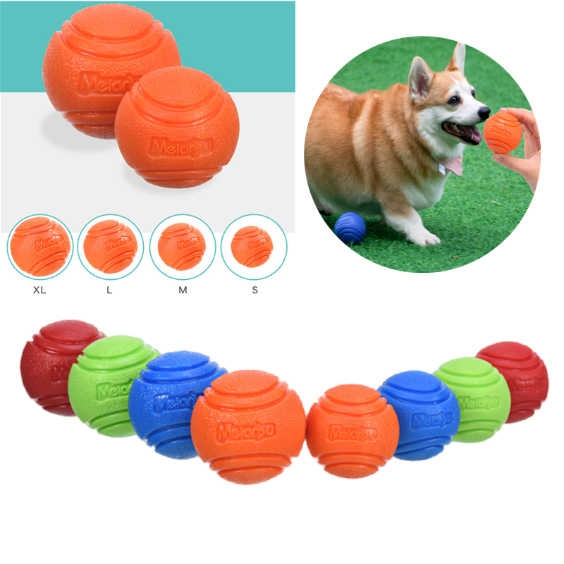 1PC Pet Dog Ball Bouncy Rubber Solid Ball Resistance To Dog Chew Toys Outdoor Throwing Recovery Training for Dogs Pet Supplies