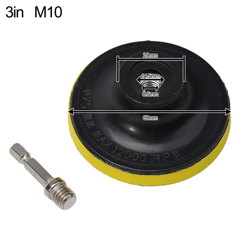 Lixadeira de disco Lixadeira angular Ferramenta de polimento, Auto-adesivo Backing Pad, Placa de polimento com adaptador de rosca, 3-7 pol, 10mm, 14mm