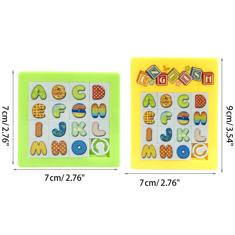 HUYU Children Number Alphabet Slide Puzzle Toy Educational Toys for 6-8 Year Old Kids 3D Board Improve Intelligence Supplies