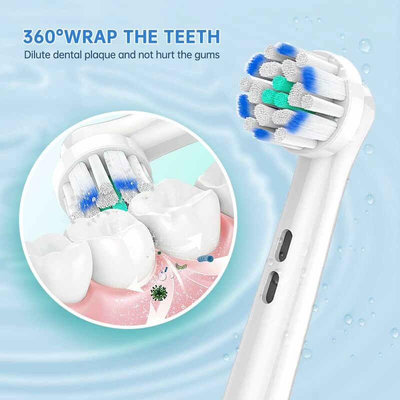 Sikat gigi elektrik, 4-8/12/16 buah penggantian lembut ultra-tipis kepala bersih dalam dan perawatan sensitif isi ulang sikat gigi untuk Oral B