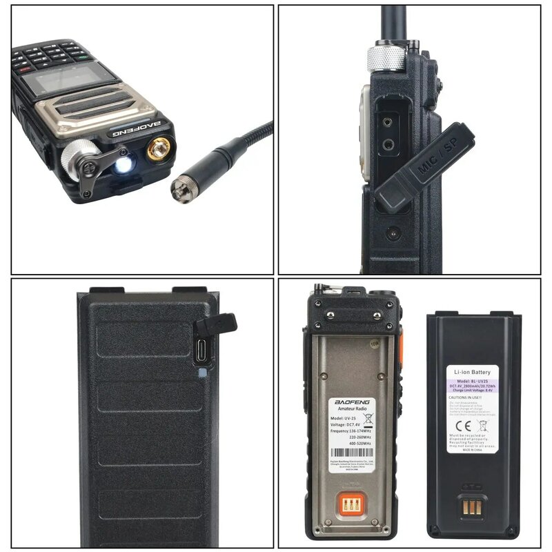 Baofeng-walkie-talkie de UV-25L, banda triple de 10 vatios, 999 canales