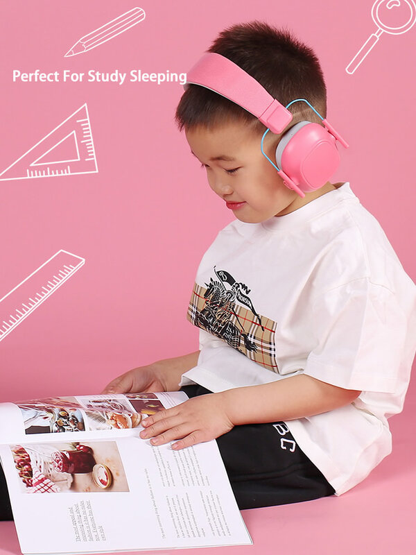 Pelindung telinga lipat untuk anak-anak, penutup telinga Anti kebisingan, pelindung telinga untuk belajar, bermain, Drum, peredam kebisingan