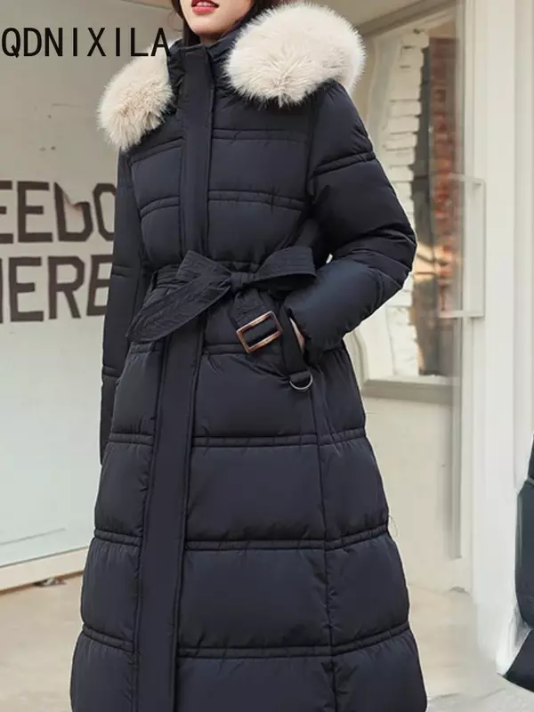 여성용 한국 캐주얼 재킷, 우아한 오버사이즈 코트, 두껍고 따뜻한 긴팔 상의, 가을 겨울 2024, 패션 파카, 신상