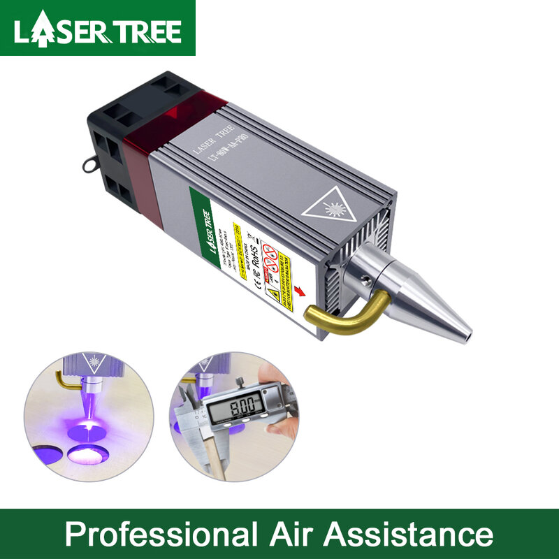 Albero LASER 450nm 80W testa Laser ad alta potenza con Air Assist, ugello in metallo, modulo Laser per incisione taglio TTL / PWM
