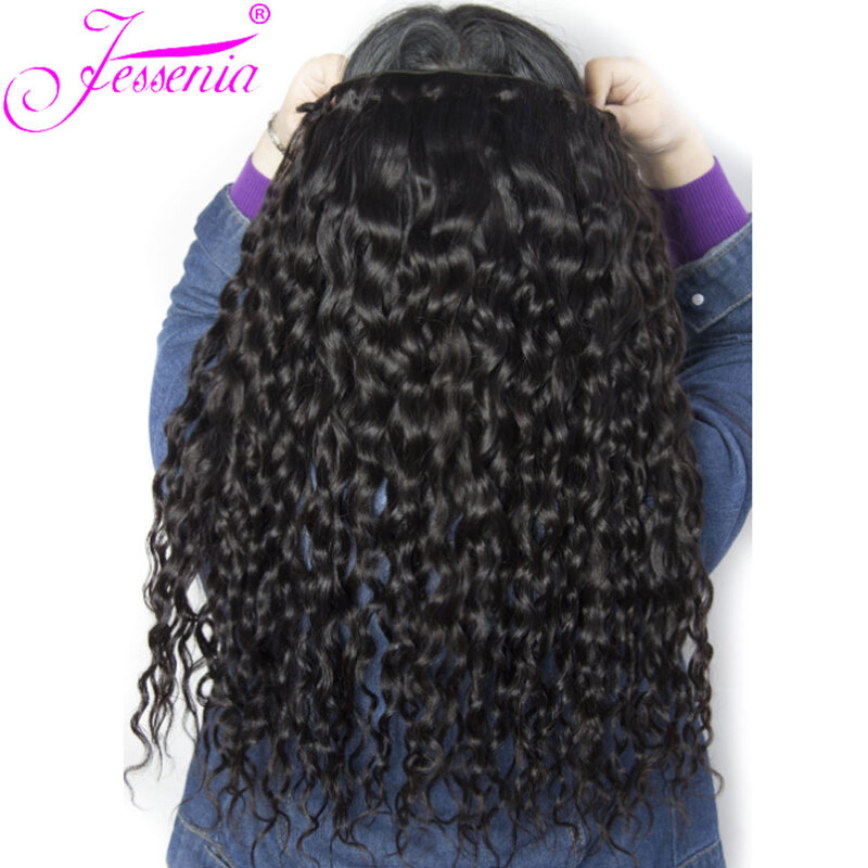 Bundel gelombang air Brasil tidak diproses ekstensi rambut manusia rambut Virgin 1 3 4 bundel rambut basah dan bergelombang bundel rambut Cheveux Humain