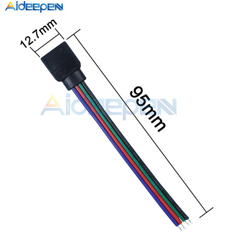 4pin 10cm led rgb luz de tira conector macho fêmea tomada cabo de conexão fio para 5050 rgb rgbw led luz de tira