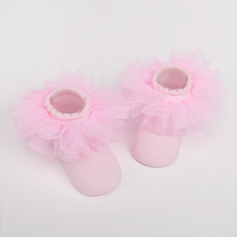 Kaus kaki Princess untuk anak perempuan, kaos kaki renda motif Princess Ruffle, kaus kaki renda untuk bayi baru lahir/Bayi/Balita/anak perempuan