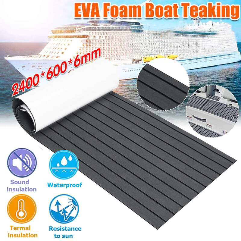 Decking de teca de espuma autoadesiva, espuma EVA, revestimento marinho, barco do falso, espuma EVA, esteira do assoalho para o barco, 600x2400x6mm