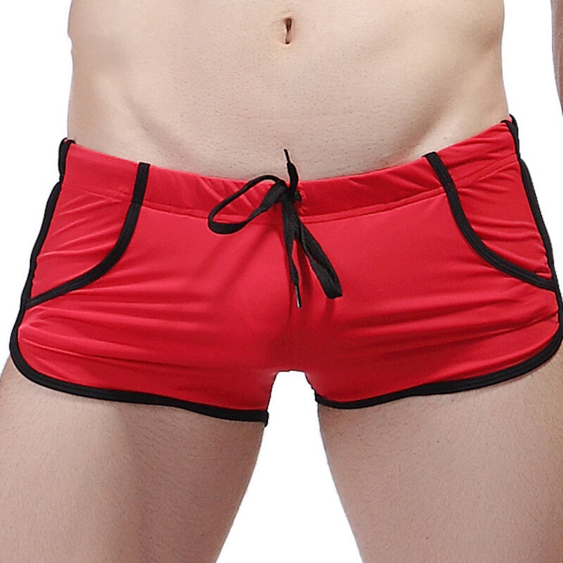 Maiô Boxer cuecas masculinas, natação curta, sexy swimwear, shorts de praia