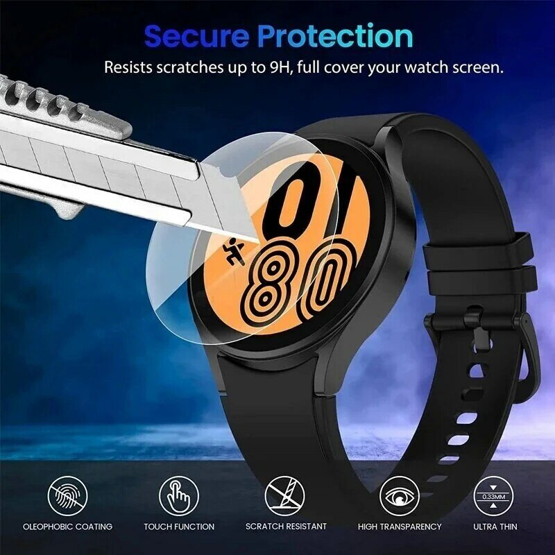ฟิล์มกระจกนิรภัยสำหรับ Samsung Galaxy Watch, ฟิล์มกระจกป้องกันหน้าจอ HD ขนาด6นิ้ว40/44มม. สำหรับ Galaxy Watch 6คลาสสิก43มม. 47มม.