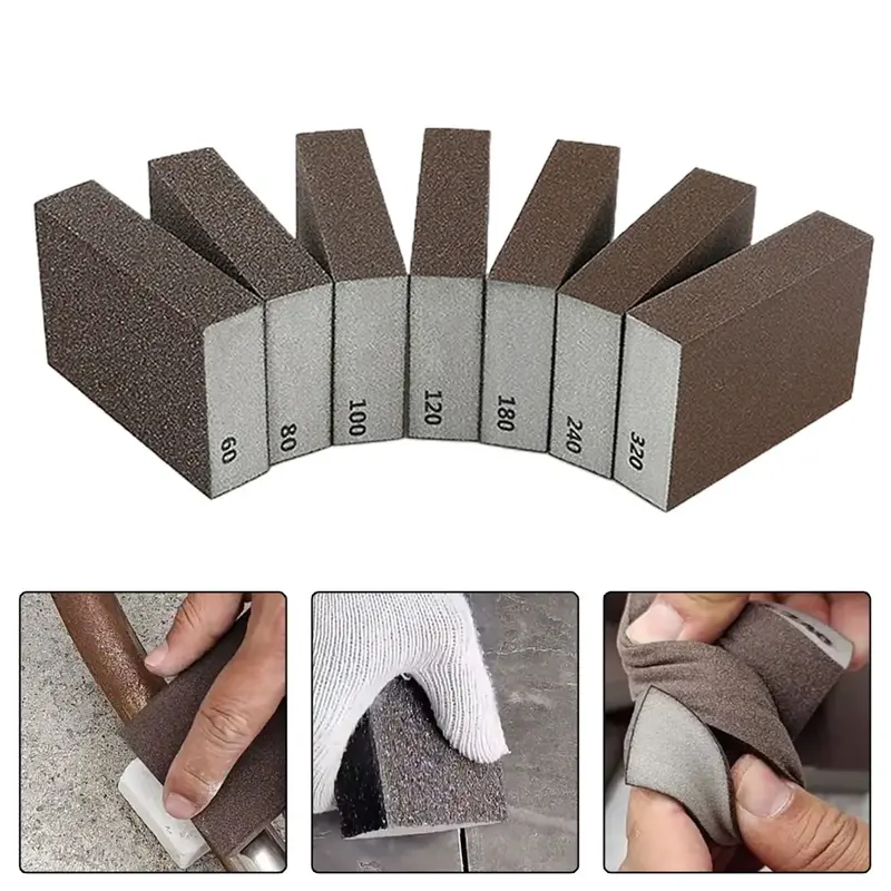1pcs Wall Grinding Sponge Sand Block Sandpaper Polished Sand Brick  Grit 60-320#  For Kitchen Cleaning Woodworking Polishing