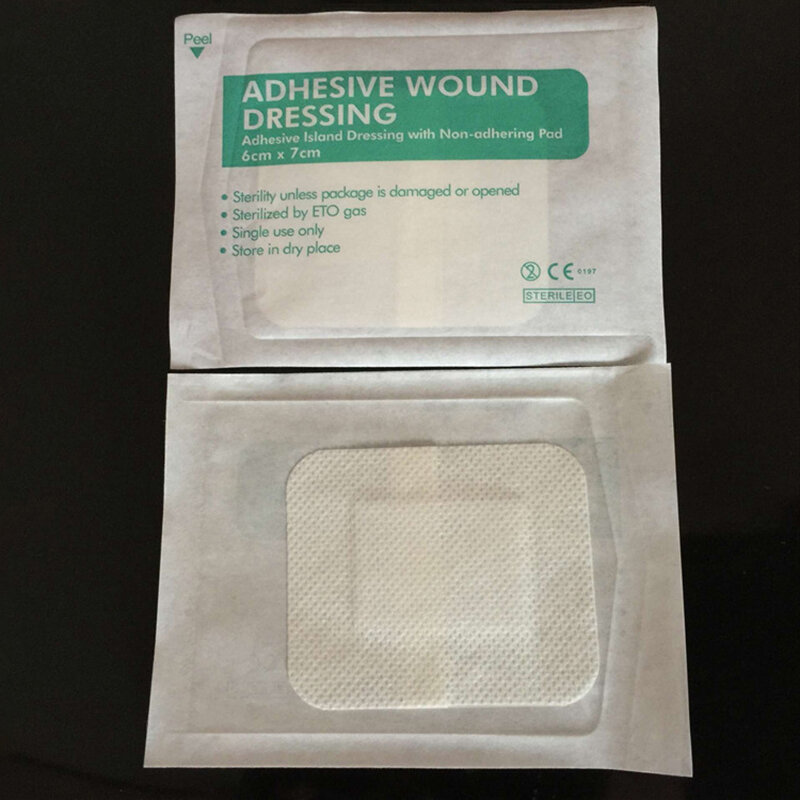 20 piezas-banda autoadhesiva transpirable para vendaje de heridas, vendaje de primeros auxilios para hemostasia, 6x7cm, 6x10cm