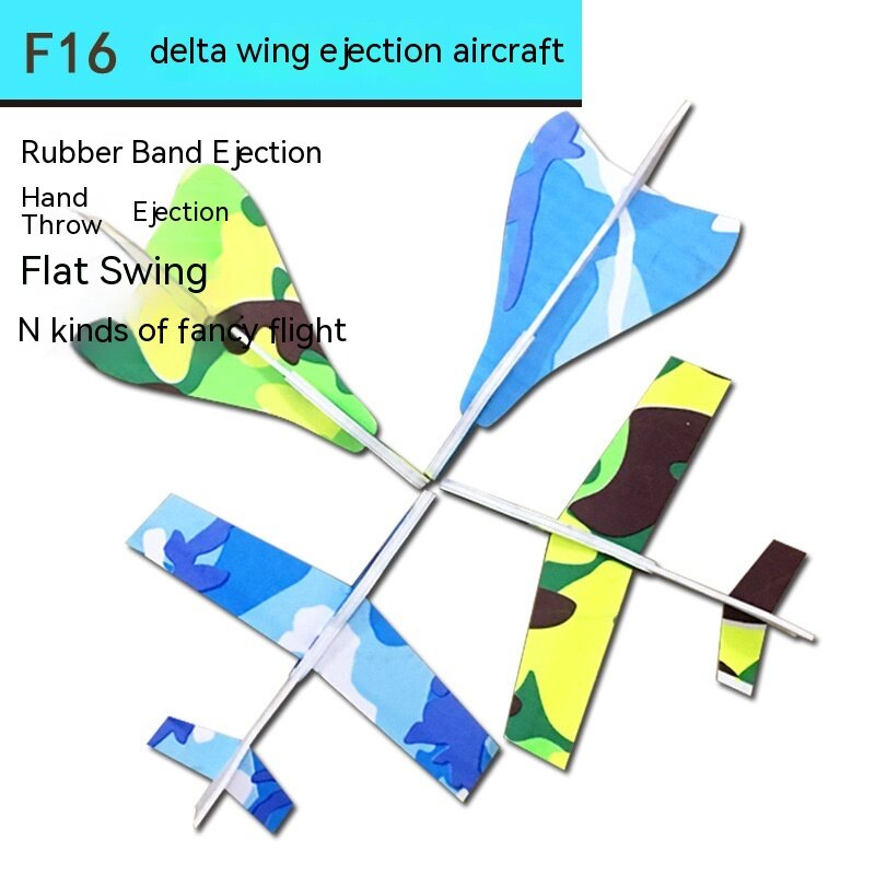 Avión de eyección de banda de goma, planeador de espuma para lanzar a mano, modelo de avión, ensamblaje de equipo de competición escolar