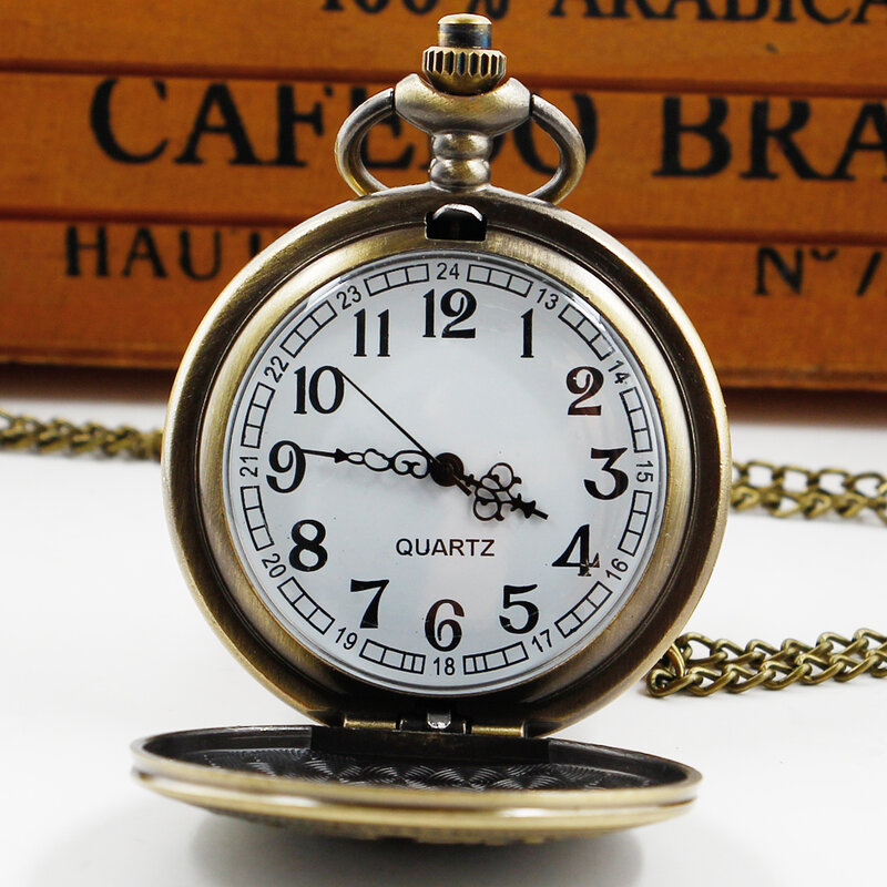 Colección de relojes de bolsillo con movimiento de cuarzo, colgante Steampunk personalizado con reloj de cadena, regalos populares prácticos