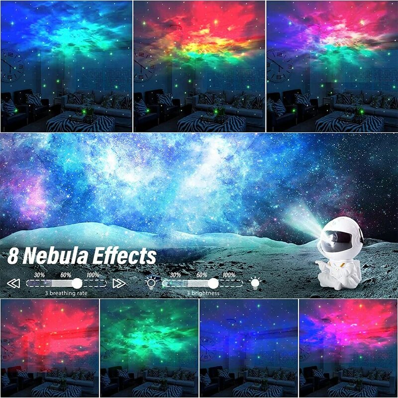 Projektor Galaxy Star astronauta nocne światło niebo gwiaździsta mgławica lampa Aurora Mini Cute z pilotem do sypialni dzieci