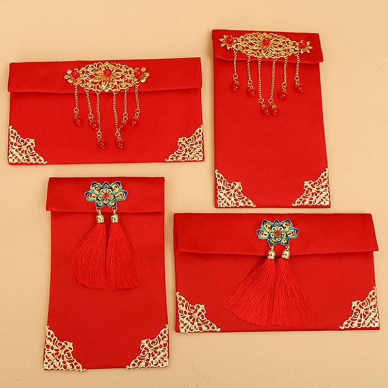Upscale Thickened Traditional Lucky Money Bag Sincere Wishes Lucky Money Envelope for Bride Chinese Red Envelope