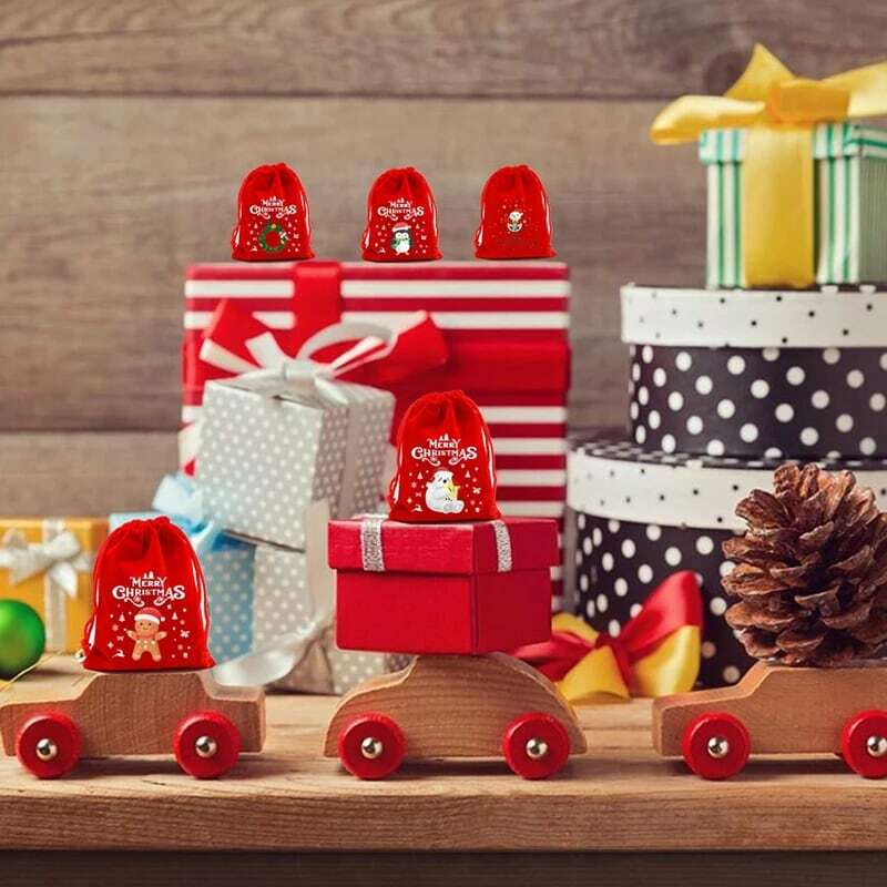1 Pc Christmas Decorations Christmas Eve Non-woven Gift Bags Old Man's Hand-held Apple Bags Candy Small Gift Packaging Bags