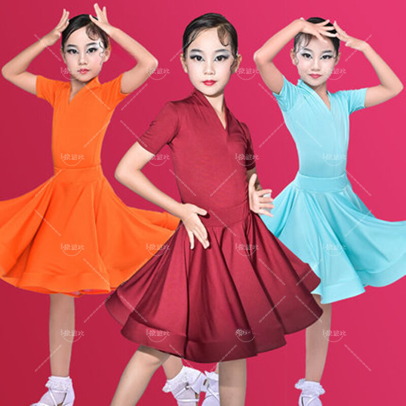Vestido de baile latino profesional para niñas, ropa de baile de salón, Salsa, competiciones para niños, ropa de escenario Latina