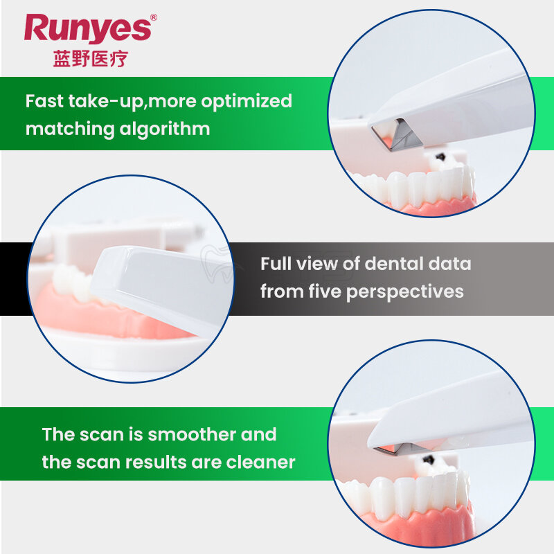 Runen IOS-11 Intra oral scanner, ergonomisches Scanner kopf design, schnelles Scannen, einfache Demontage und intelligentes Scannen
