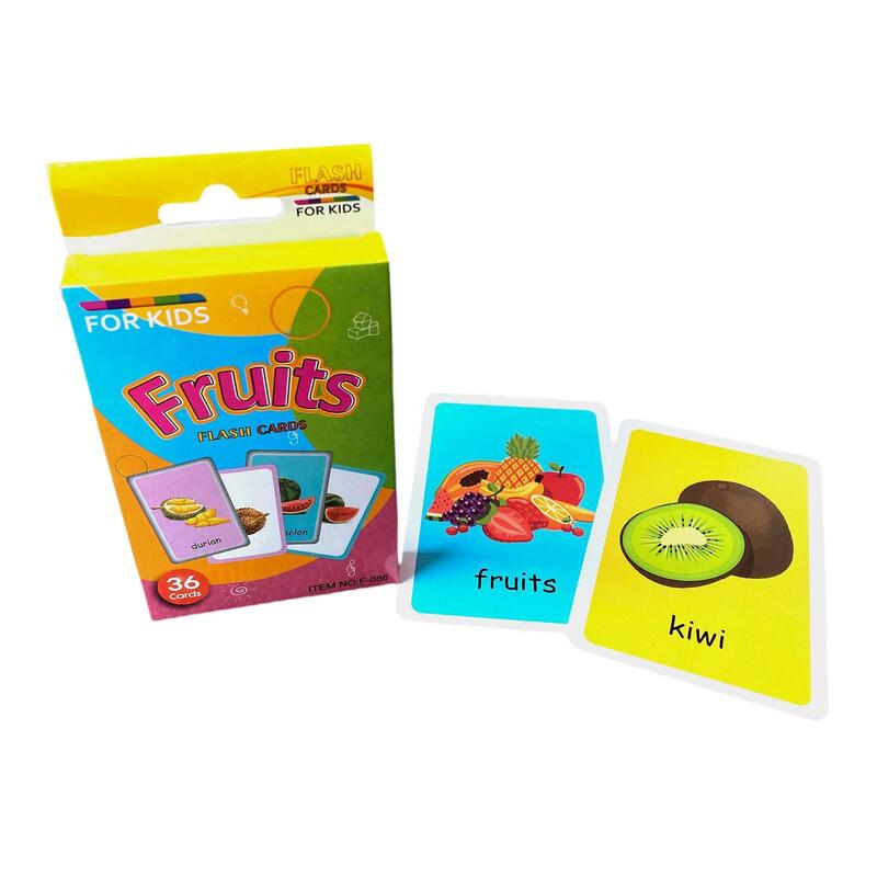 36Pcs Learning Flashcards Toddlers Toys Kids Picture Flash Cards Toddlers Flash Cards for Children Girls Preschool Holiday Gift