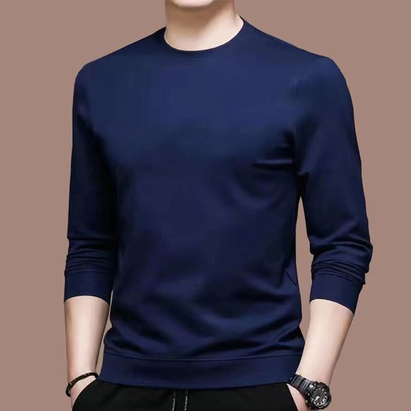 Maglietta Casual a maniche lunghe da uomo camicetta intima camicetta muscolare Activewear Pullover Top camicie Casual da uomo solide di mezza età