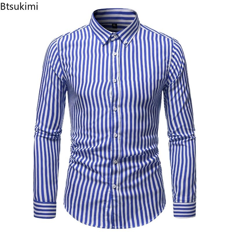 Chemise à manches longues imprimée à carreaux pour hommes, chemises polyvalentes, col à revers confortable, mode décontractée, grande taille