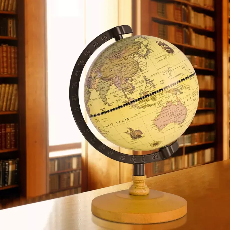 22cm World Globe Earth Map In inglese Retro Base In legno strumento terrestre geografia educazione globo scrivania decorazione mobili