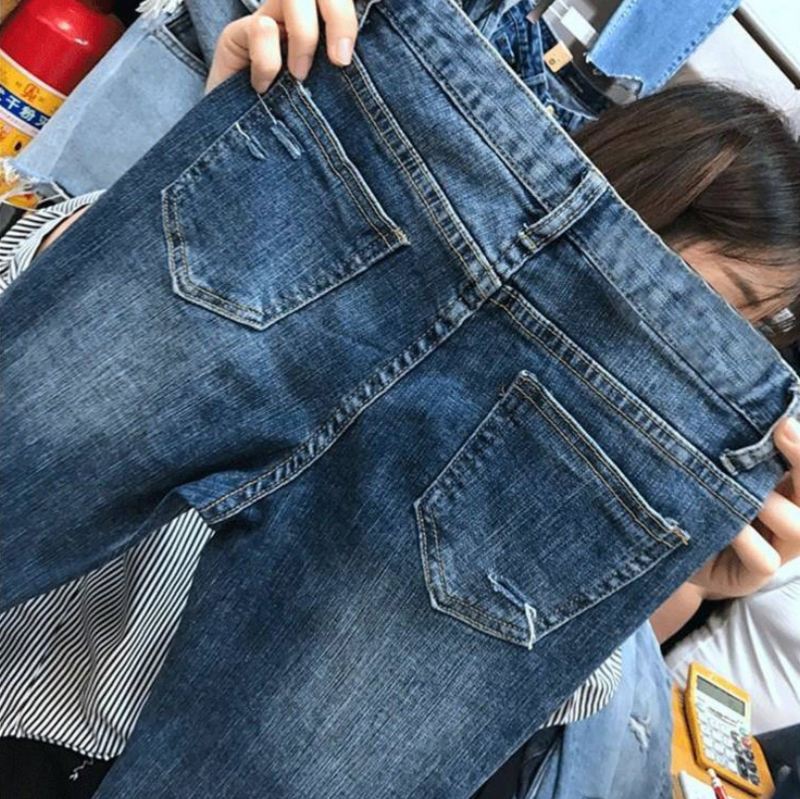 Jeans Sobek Ketat Wanita Musim Semi Musim Panas Musim Gugur Penjualan Laris Celana Denim Lucu Anak Perempuan Kasual Fashion Wanita Grosir Murah
