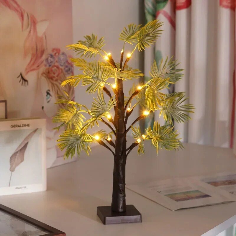 Albero luce LED foglia di palma ringraziamento decorazione della casa luce festa di natale albero luminoso