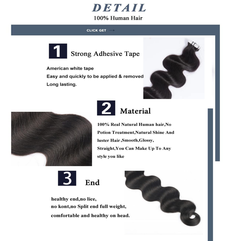 Волнистые натуральные черные ленты для наращивания волос для черных женщин, человеческие волосы для наращивания волос