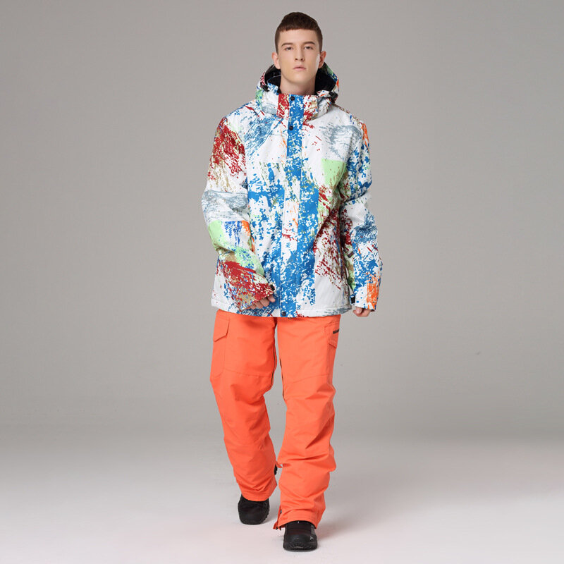SEARIPE tuta da sci Set uomo abbigliamento termico giacca a vento impermeabile giacca invernale calda cappotti da Snowboard pantaloni attrezzature Outdoor