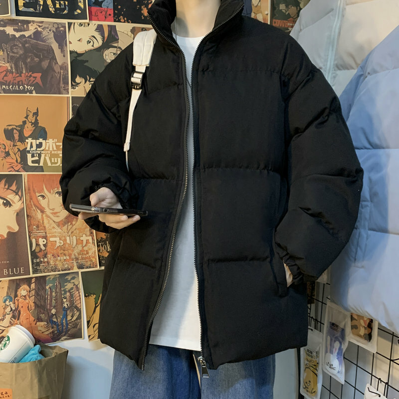 Casaco bolha colorido de Harajuku masculino, jaqueta de inverno, streetwear, roupas hip-hop, jaquetas grandes, moda, 2022