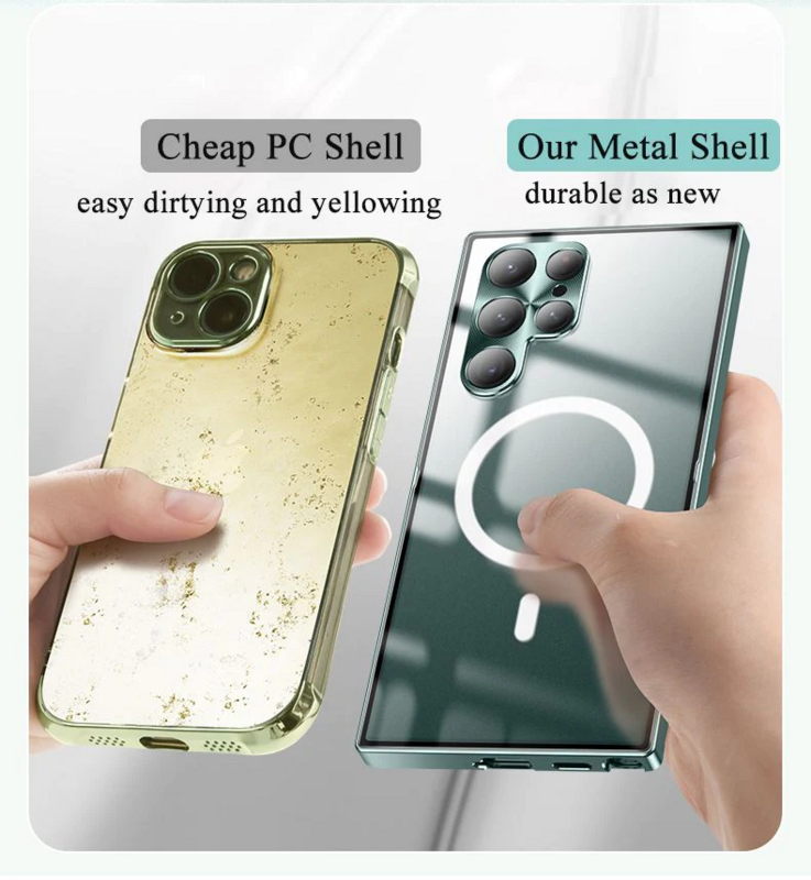 Mintiml®Carcasa metálica de escudo mágico esmerilado Streamer para Samsung S22/S21